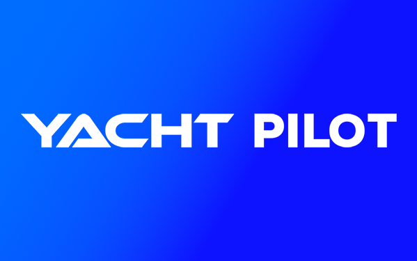 Yacht Pilot logo on deep blue background